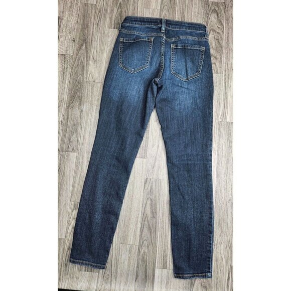 (3/$35) Old Navy Size 8 Regular The Rockstar Pockets Whiskered Denim Blue Jeans - Picture 2 of 12